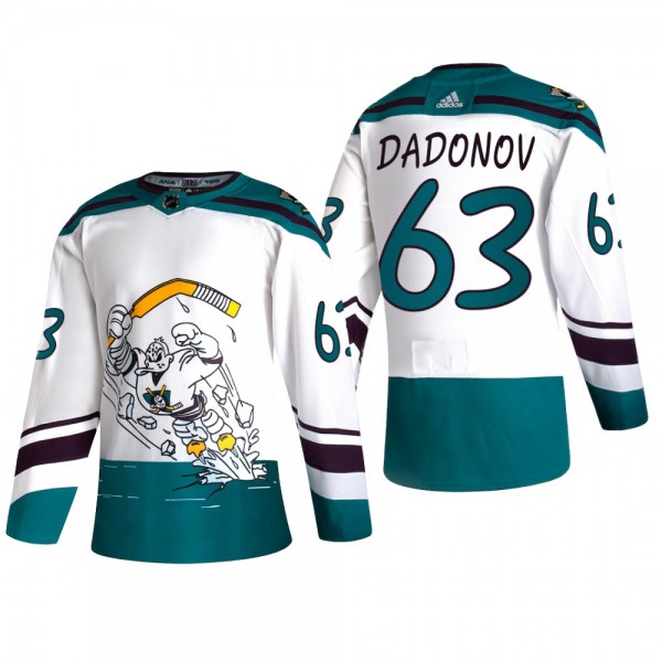 Evgenii Dadonov #63 Anaheim Ducks Reverse Retro 2022 White Authentic Jersey