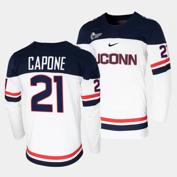 Nick Capone UConn Huskies College Hockey White Rep...