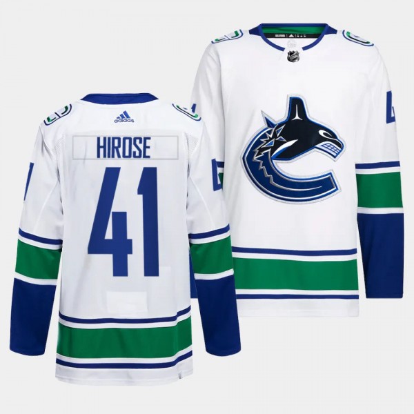 Vancouver Canucks Authentic Pro Akito Hirose #41 White Jersey Away