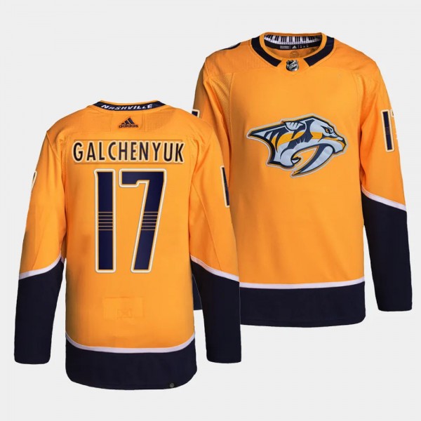 Nashville Predators Home Alex Galchenyuk #17 Gold ...