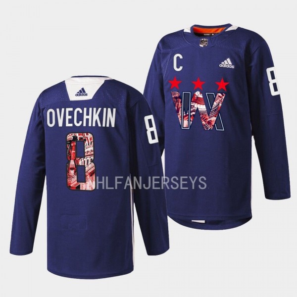 Womens Hockey Night Alexander Ovechkin Washington Capitals Black #8 Warmup Jersey 2023