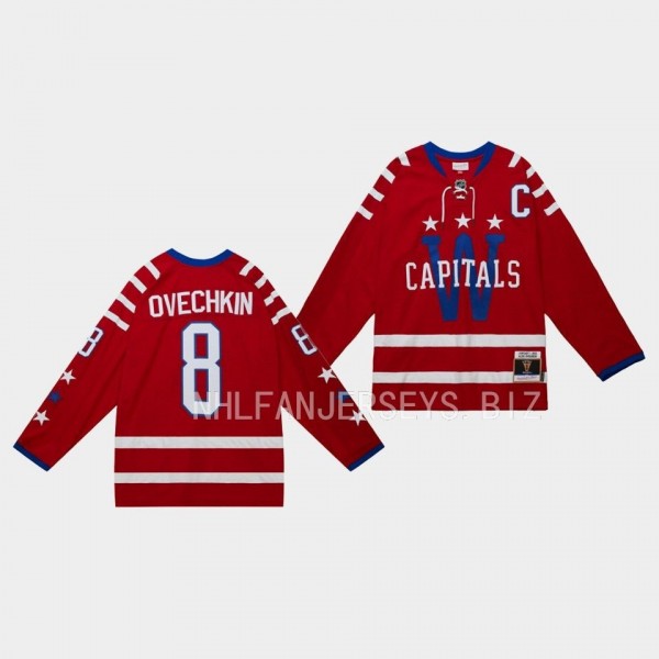 Alexander Ovechkin Washington Capitals Blue Line 2015 Throwback Red #8 Jersey Mitchell Ness
