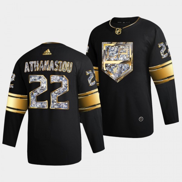 Andreas Athanasiou Los Angeles Kings 2022 Stanley Cup Playoffs Black Diamond Edition Jersey