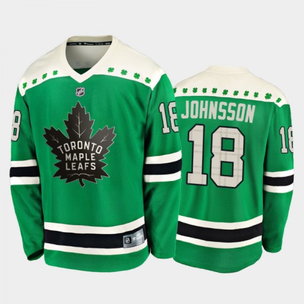 Fanatics Andreas Johnsson #18 Maple Leafs 2020 St. Patrick's Day Replica Player Jersey Green
