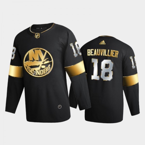 New York Islanders anthony beauvillier #18 2020-21 Authentic Golden Black Limited Authentic Jersey