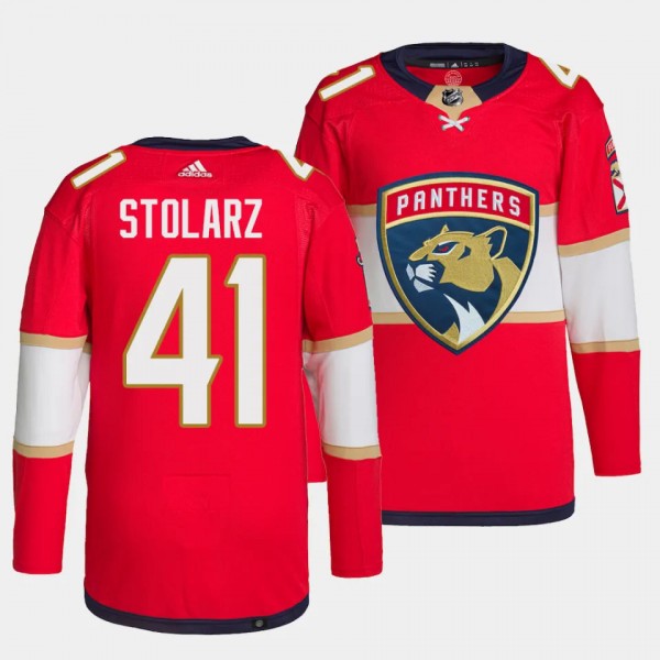 Anthony Stolarz Florida Panthers Home Red #41 Prim...