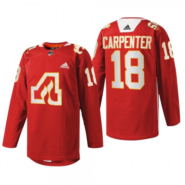 Ryan Carpenter Calgary Flames 50th Anniversary Jersey Red #18 Warm-Up