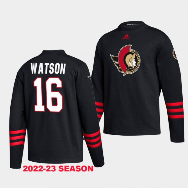 Ottawa Senators Austin Watson Vintage Hockey #16 Black Recycled polyester Sweatshirt