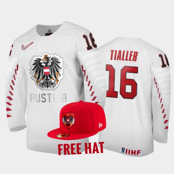Christoph Tialler Austria Hockey White Free Hat Je...