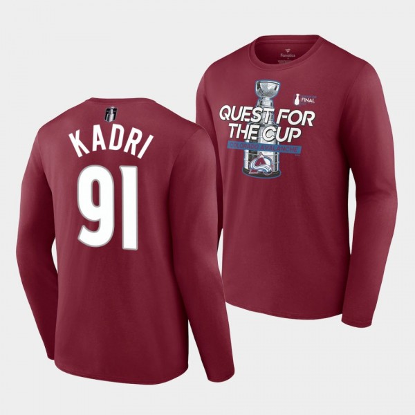 Nazem Kadri Colorado Avalanche 2022 Stanley Cup Finals Burgundy Full Strength T-Shirt