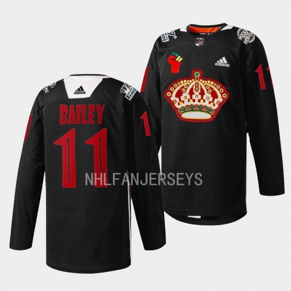 Black History Month Bailey Los Angeles Kings Black #11 Warm Up Jersey 2023