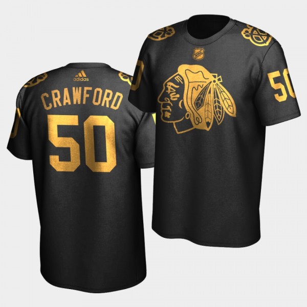 Corey Crawford 2X Cup winner Retired Blackhawks T-Shirt Black Golden Commemoration