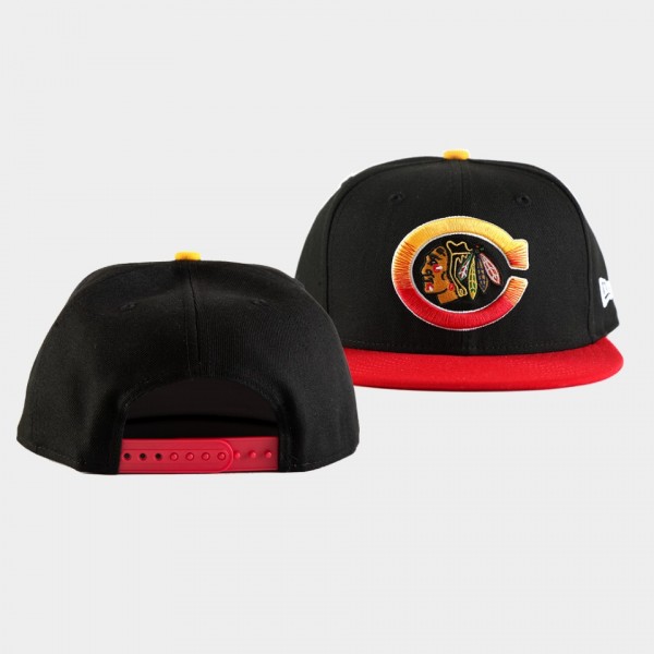 Chicago Blackhawks Ombre 9FIFTY Snapback Hat Black