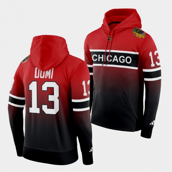 Chicago Blackhawks Max Domi Reverse Retro 2.0 Red Black Special Edition Hoodie Pullover