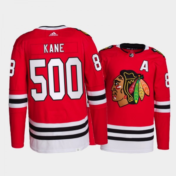 Chicago Blackhawks Patrick Kane Honor Fleury 500 wins Jersey Red Special Authentic Uniform