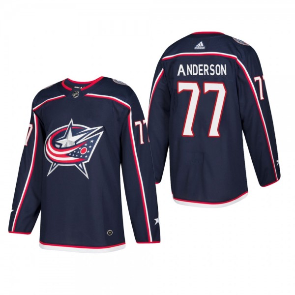Men's Columbus Blue Jackets Josh Anderson #77 Home Navy Authentic Player Cheap Jersey