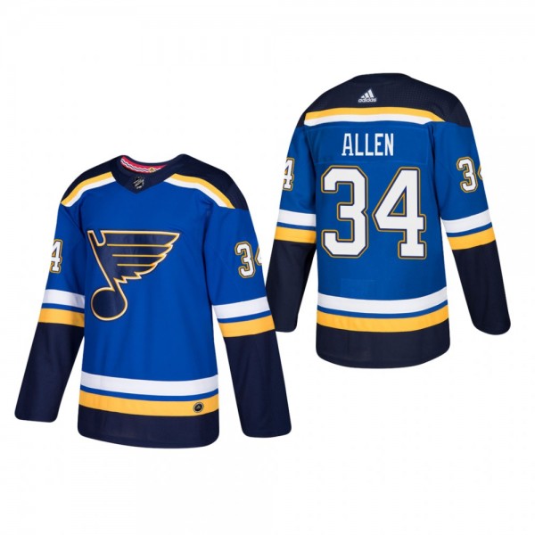 Men's St. Louis Blues Jake Allen #34 Home Blue Aut...