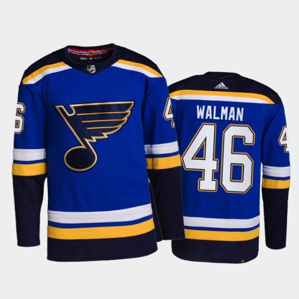 Jake Walman St. Louis Blues Home Jersey 2021-22 Blue #46 Primegreen Authentic Pro Uniform