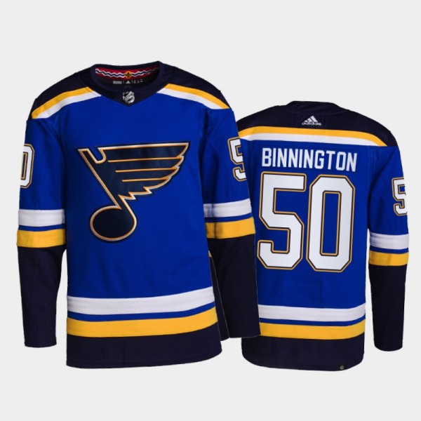 Jordan Binnington St. Louis Blues Home Jersey 2021-22 Blue #50 Primegreen Authentic Pro Uniform