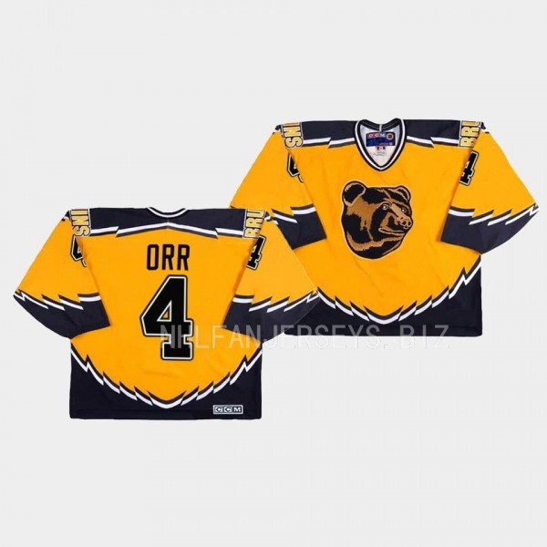 Bobby Orr Boston Bruins Throwback Gold #4 Jersey Replica