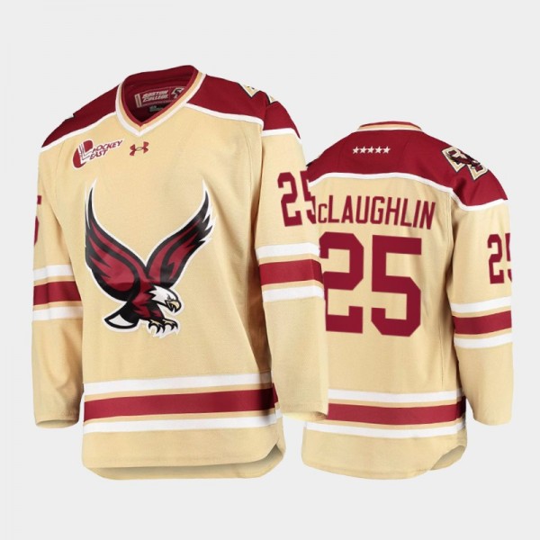 Marc McLaughlin #25 Boston College Eagles College Hockey Beige Jersey
