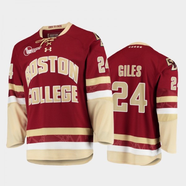 Patrick Giles #24 Boston College Eagles 2021-22 College Hockey Maroon Jersey
