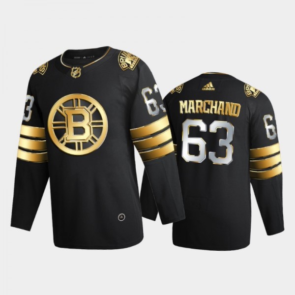 Boston Bruins Brad Marchand #63 2020-21 Authentic Golden Black Limited Authentic Jersey