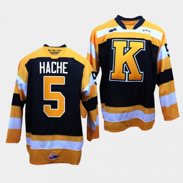 Braden Hache Kingston Frontenacs #5 Black OHL Hock...