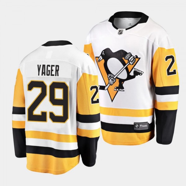 2023 NHL Draft Brayden Yager Pittsburgh Penguins Jersey White Away Breakaway Player