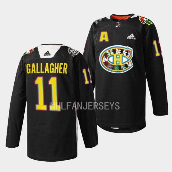 Montreal Canadiens 2023 Black History Month Brendan Gallagher #11 Black Jersey Habs Warmup