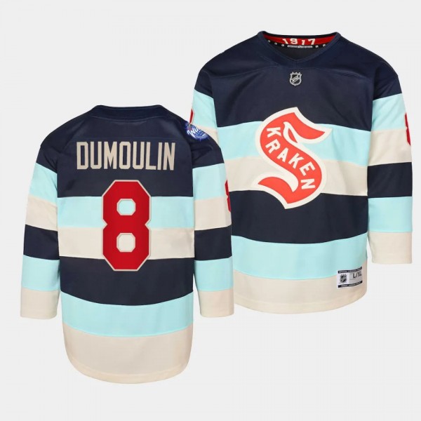 Seattle Kraken #8 Brian Dumoulin 2024 NHL Winter Classic Premier Player Blue Youth Jersey