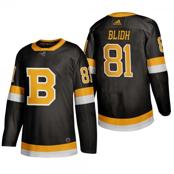 Boston Bruins Anton Blidh #81 2020 Season Alternate ADIZERO Black Jersey