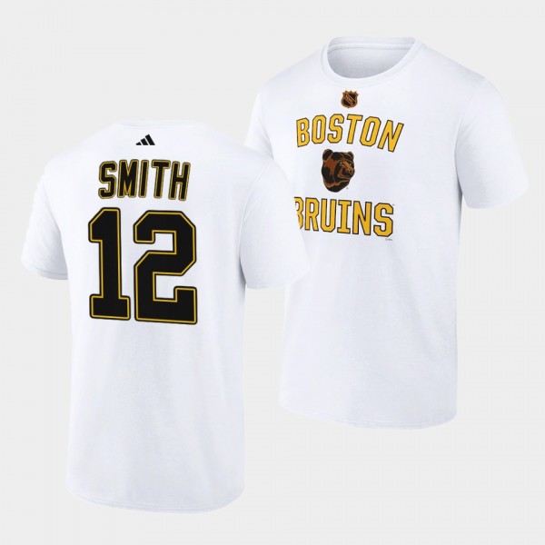 Boston Bruins Reverse Retro 2.0 Craig Smith #12 White T-Shirt Wheelhouse