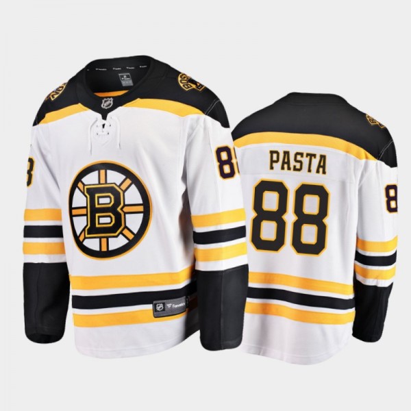 Boston Bruins David Pastrnak #88 Nickname White Away Breakaway Pasta Jersey