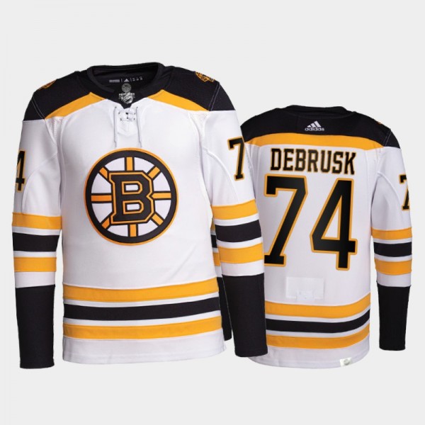 2021-22 Boston Bruins Jake DeBrusk Pro Authentic Jersey White Away Uniform