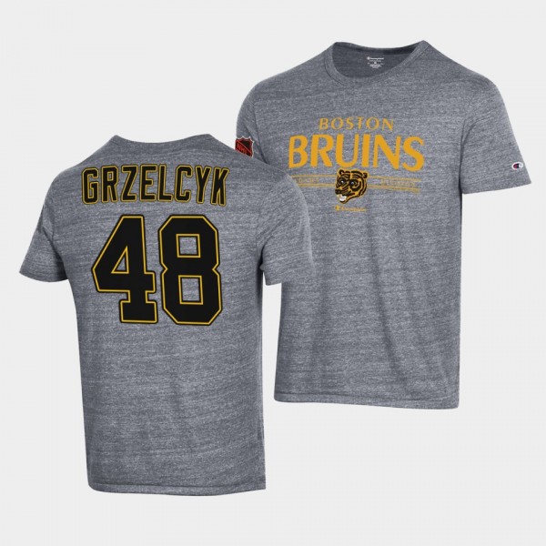 Boston Bruins Champion Matt Grzelcyk #48 Gray T-Sh...