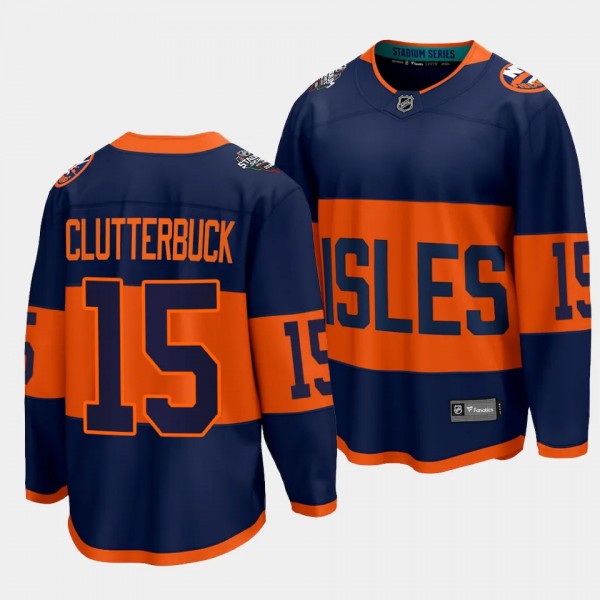 New York Islanders Cal Clutterbuck 2024 NHL Stadium Series Navy Breakaway Player Jersey Men's