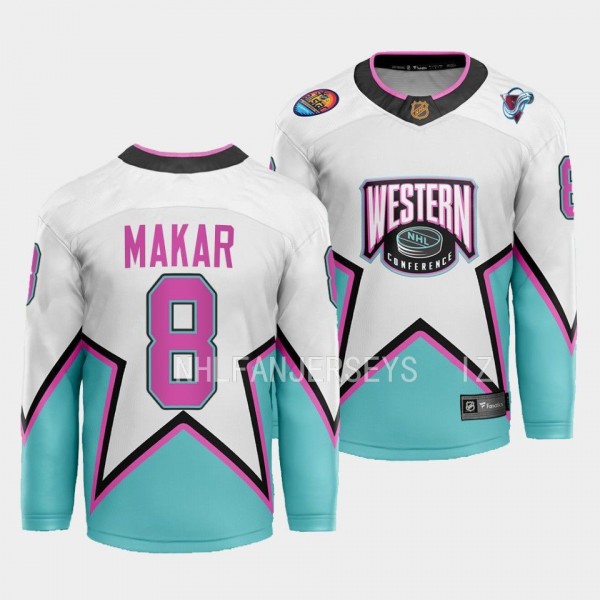 2023 NHL All-Star Cale Makar Jersey Colorado Avalanche White #8 Western Conference Men'