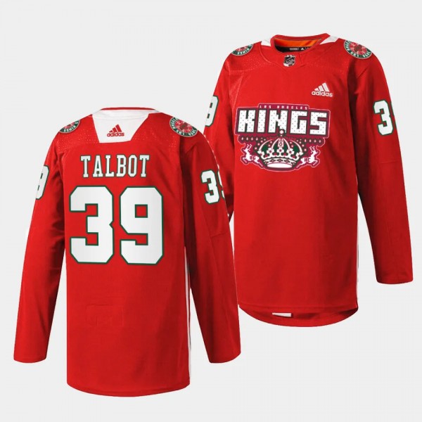 2023 X-mas Holiday Cam Talbot Los Angeles Kings Red #39 Specialty Jersey