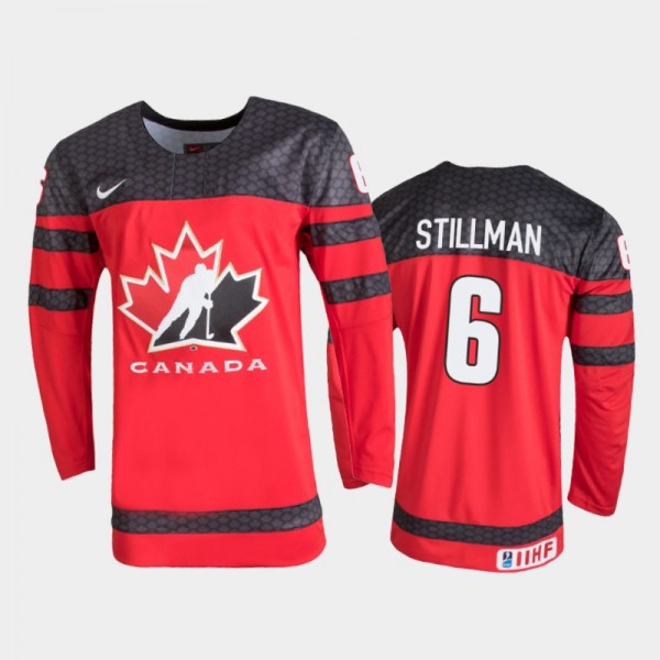 Men's Canada 2021 IIHF U18 World Championship Chase Stillman #6 Red Jersey