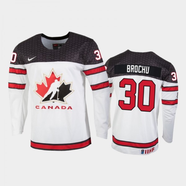 Brett Brochu Canada Hockey White Home Jersey 2022 IIHF World Junior Championship