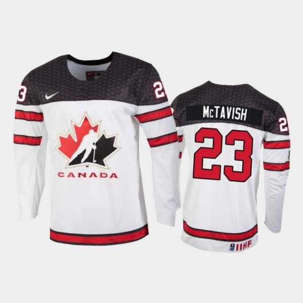 Mason McTavish Canada Hockey White Home Jersey 202...
