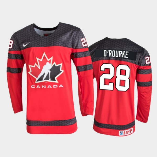 Canada Hockey Ryan O'Rourke 2022 IIHF World Junior Championship Red Away Jersey #28