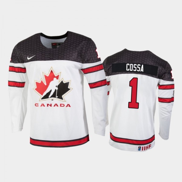 Sebastian Cossa Canada Hockey White Home Jersey 20...