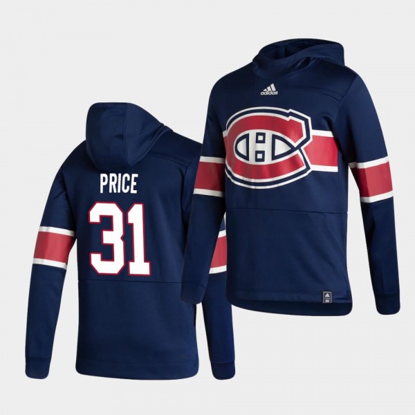 Montreal Canadiens Carey Price 2021 Reverse Retro Navy Authentic Pullover Special Edition Hoodie