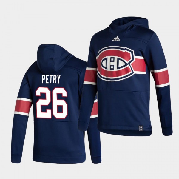 Montreal Canadiens Jeff Petry 2021 Reverse Retro Navy Authentic Pullover Special Edition Hoodie