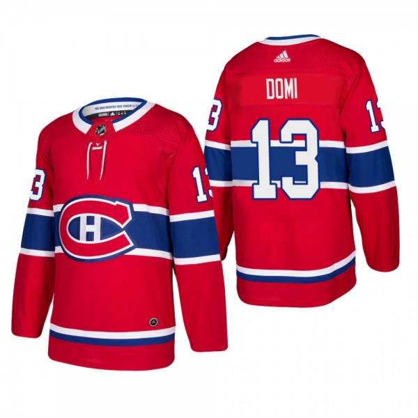 Men's Montreal Canadiens Max Domi #13 Home Red Aut...
