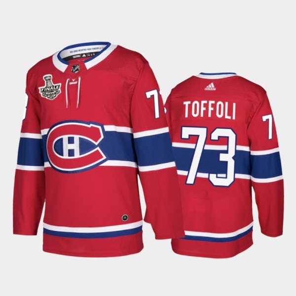 Montreal Canadiens Tyler Toffoli #73 2021 de la Coupe Stanley Finale Red French-Language Patch Jersey