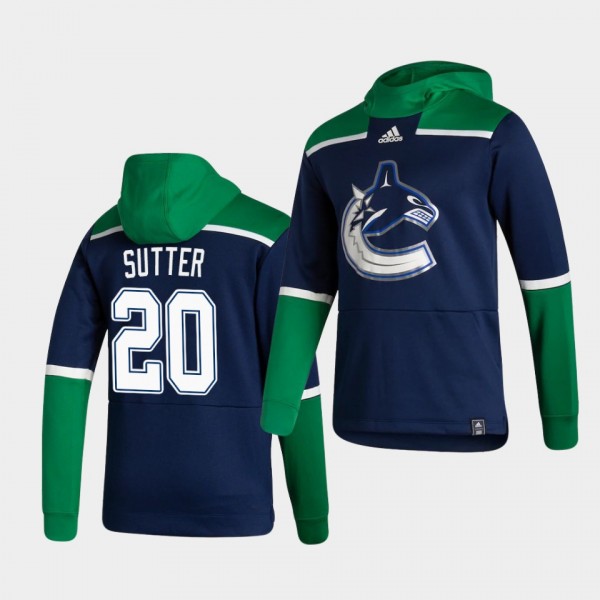Vancouver Canucks Brandon Sutter 2021 Reverse Retro Navy Authentic Pullover Special Edition Hoodie