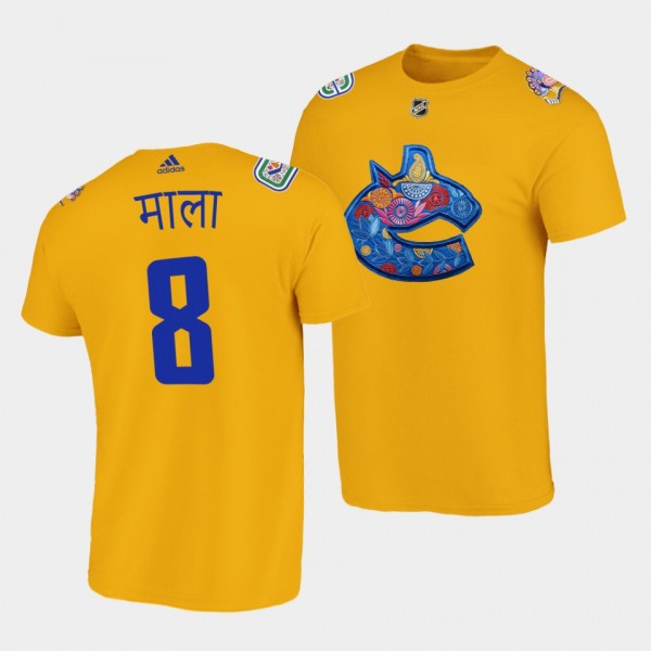 Conor Garland Diwali Night Vancouver Canucks 2022 Yellow T-Shirt Limited